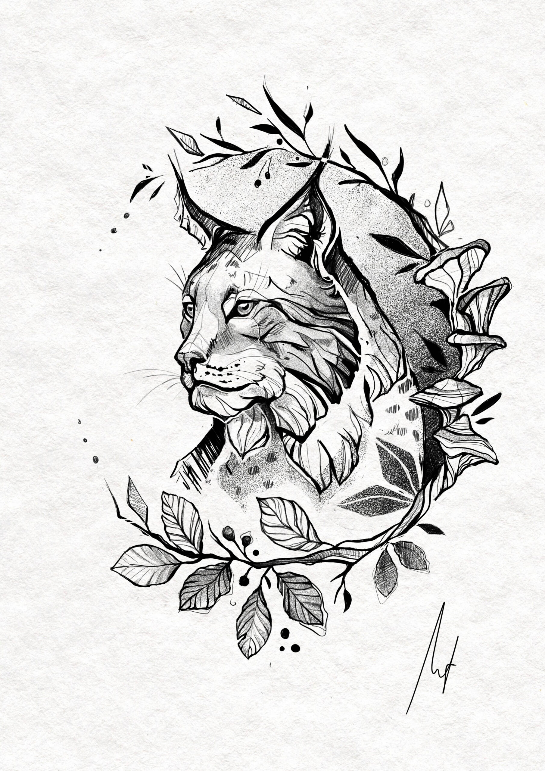 Cat Tattoo Designs Cat Tattoo Sketch Females Cat and Flowers - Inspire  Uplift